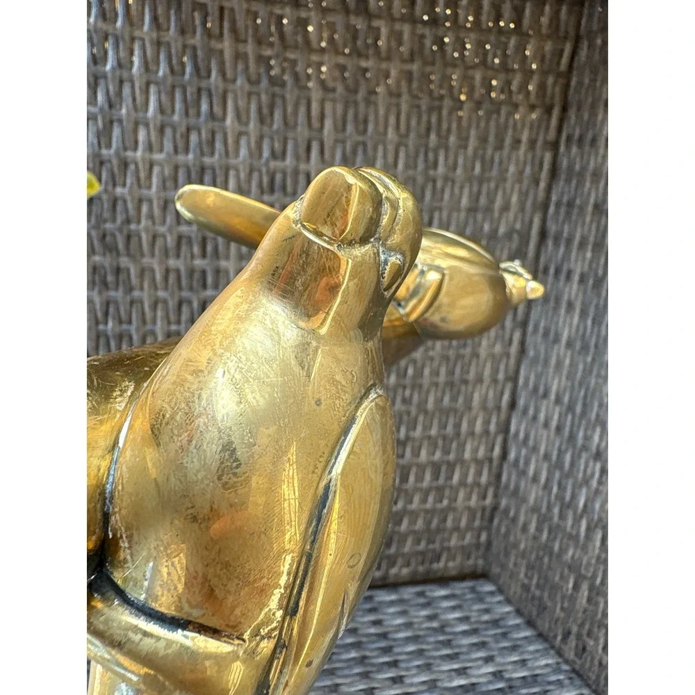 Vtg Hollywood Regency Brass Bird Table Lamp Mid Century Modern Tropical Parrot